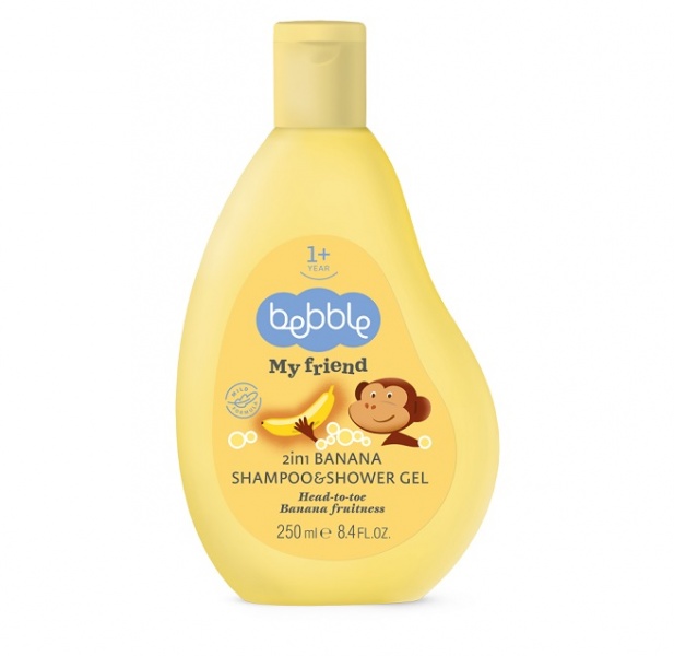 Bebble My Friend шампунь-гель 2в1 для детей с 1 года аромат банана 250мл