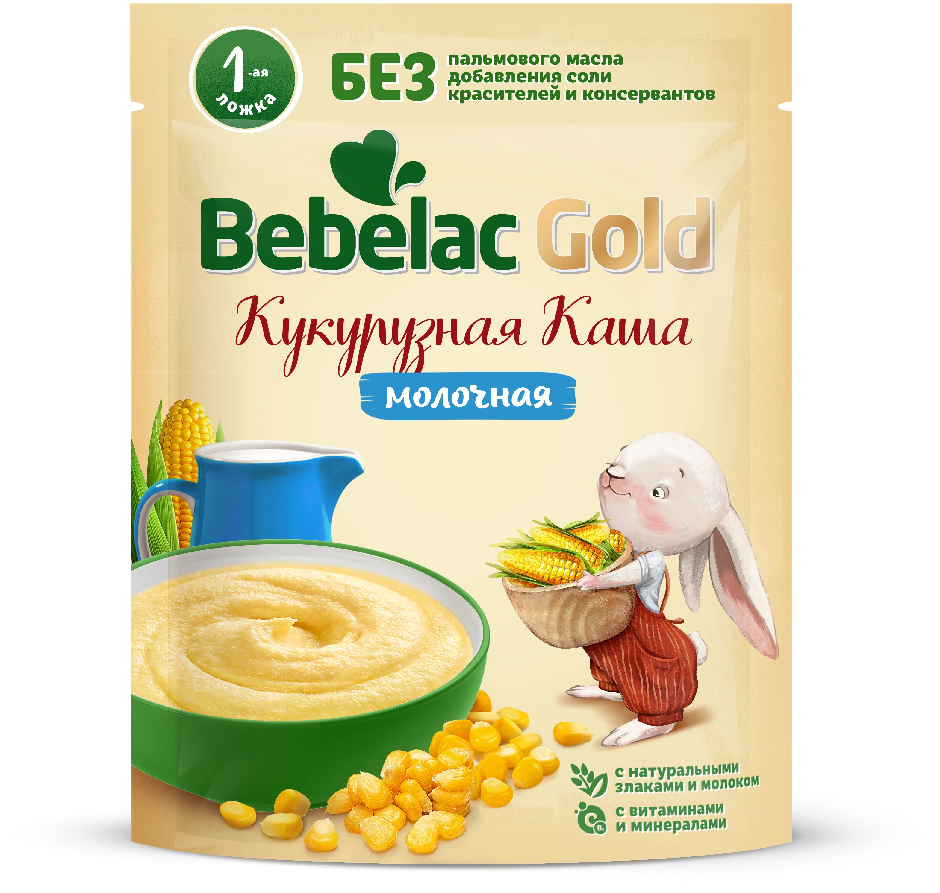 Bebelac Gold каша молочная кукурузная 200г