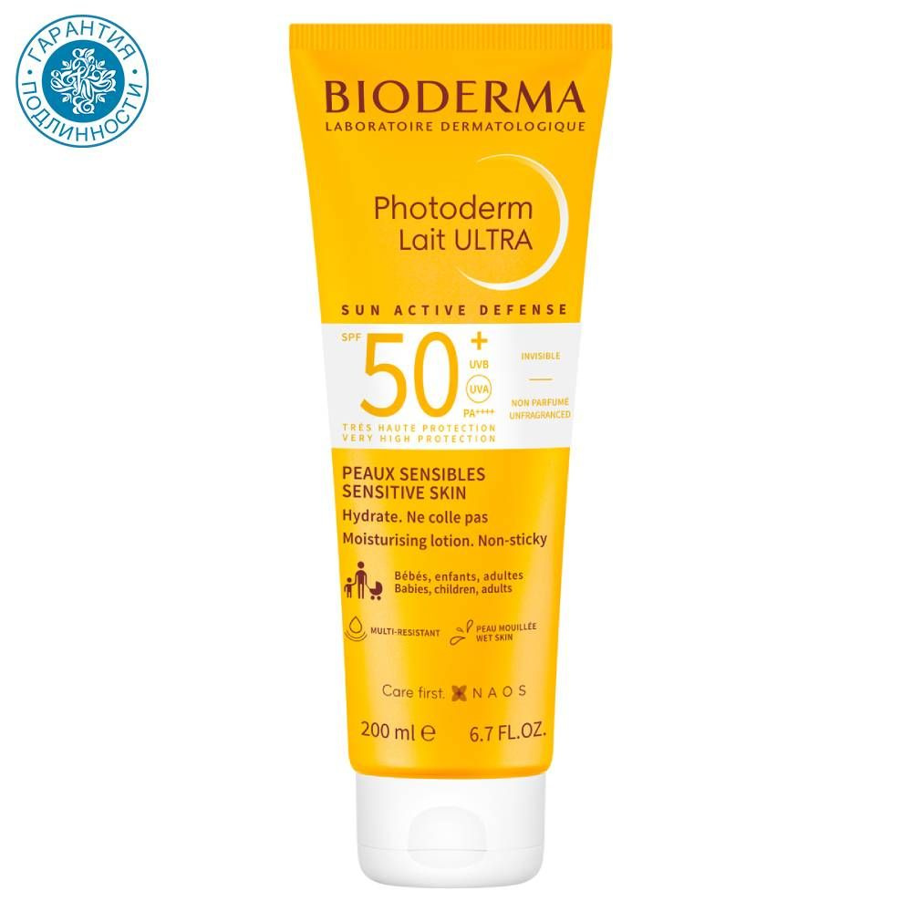 Bioderma photoderm солнцезащитное молочко SPF 50+ 200мл 