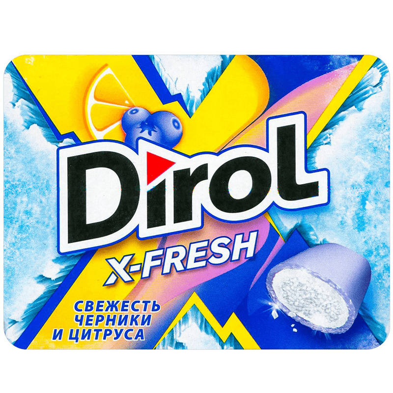 Dirol X-fresh резинка жевательная черника цитрус 16г Dirol X-fresh резинка жевательная черника цитрус 16г