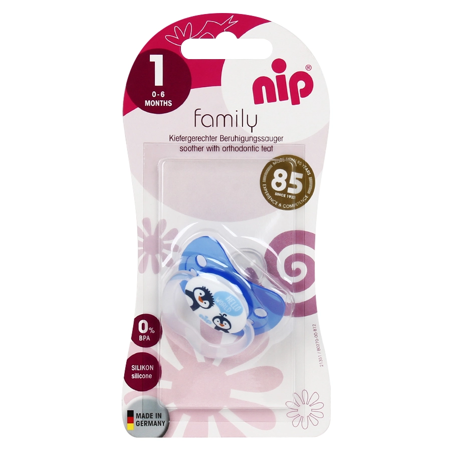 NIP family соска-пустышка силикон с 0-6мес №1 NIP family соска-пустышка силикон с 0-6мес №1