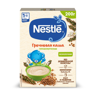 Nestle каша без молочная гречневая гипоаллерген с 4мес 200г н/д Nestle каша без молочная гречневая гипоаллерген с 4мес 200г н/д
