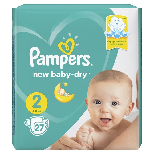 Pampers new baby-dry подгузники 4-8кг №27