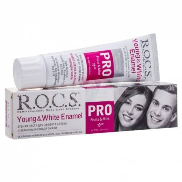 Rocs pro young & white enamel зуб паста 135г