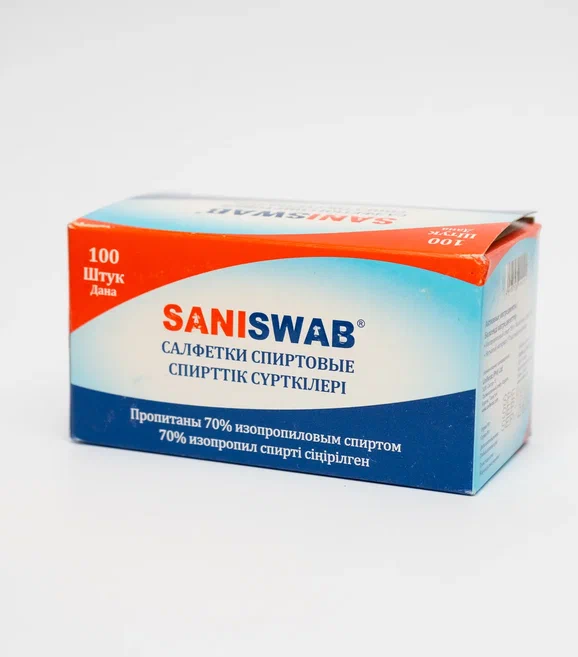 Saniswab cалфетки спиртовые 3х6см №100 Saniswab cалфетки спиртовые 3х6см №100
