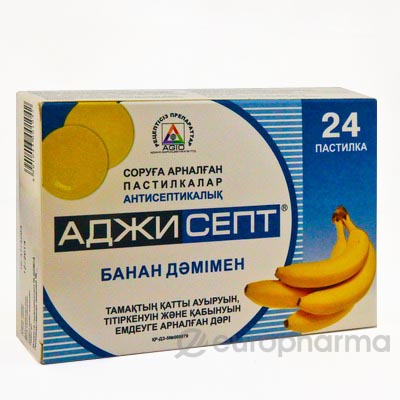 Аджисепт пастилки банан №24 Аджисепт пастилки банан №24