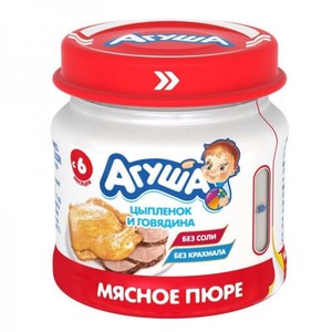Агуша пюре мясное цыпленок и говядина 80г Агуша пюре мясное цыпленок и говядина 80г