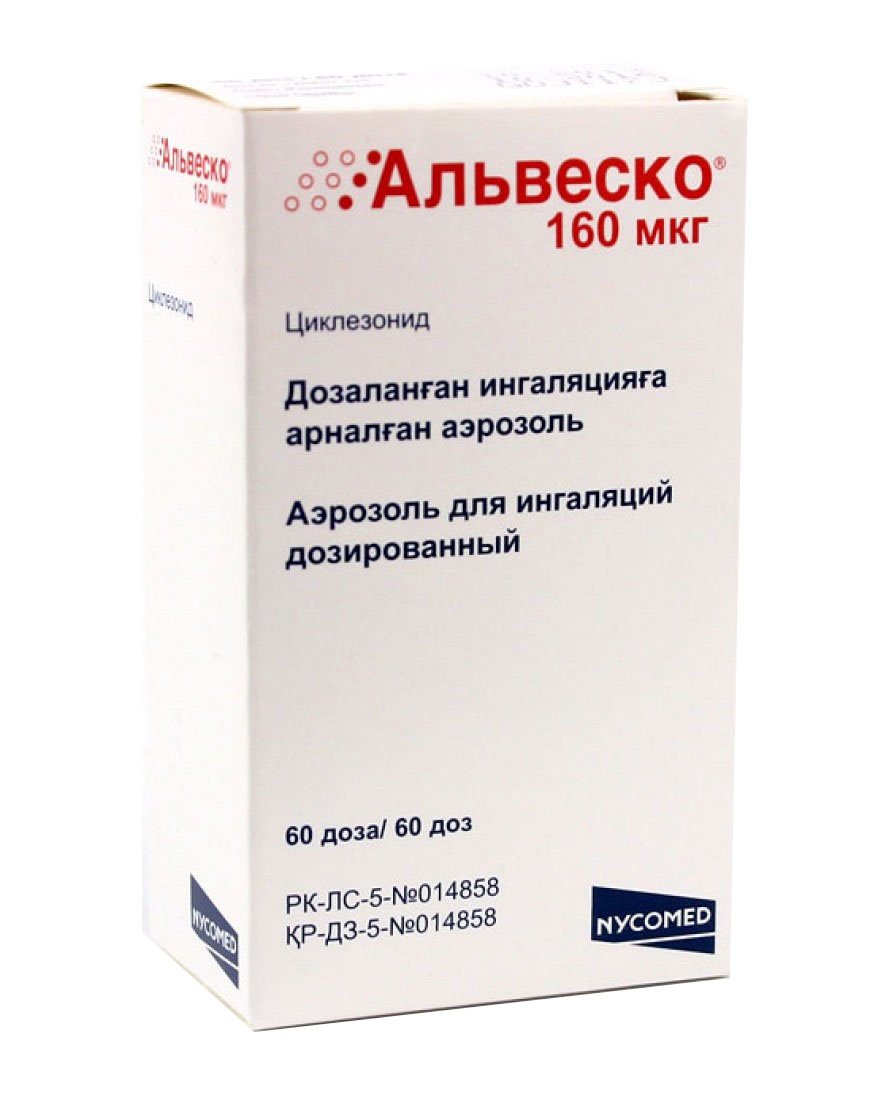 Альвеско аэрозоль д/инг 160мкг 60доз 5мл Альвеско аэрозоль д/инг 160мкг 60доз 5мл