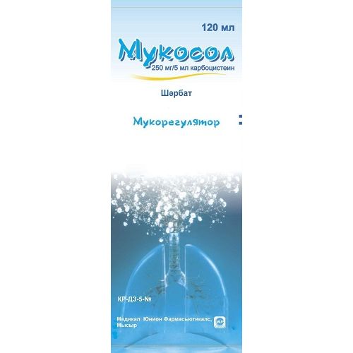 Мукосол сироп взр. 250мг/5мл 120мл Мукосол сироп взр. 250мг/5мл 120мл